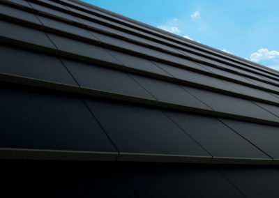 Modern Slate Black Solar Tile close-up