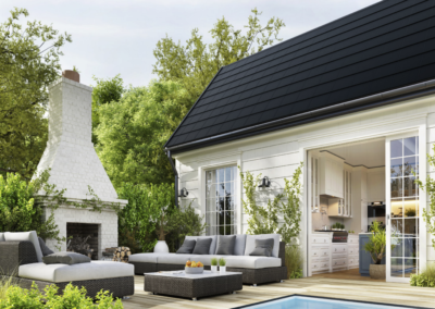Modern Slate Black Polymer Lightweight Lifetime Energy-Efficient Roofing System