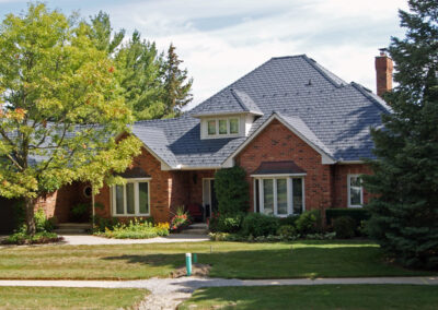 Contemporary Slate Brown Polymer Lightweight Lifetime Energy-Efficient Roofing System.