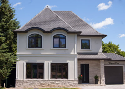 Contemporary Slate Black Polymer Lightweight Lifetime Energy-Efficient Roofing System.