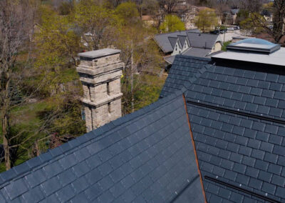 Traditional Slate Black Style Polymer Lightweight Lifetime Energy-Efficient Roofing System.