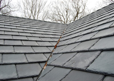 Traditional Slate Dark Gray Style Polymer Lightweight Lifetime Energy-Efficient Roofing System.