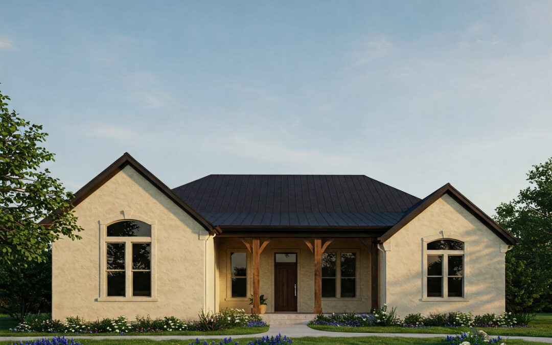 home with a durable polymer solar roof