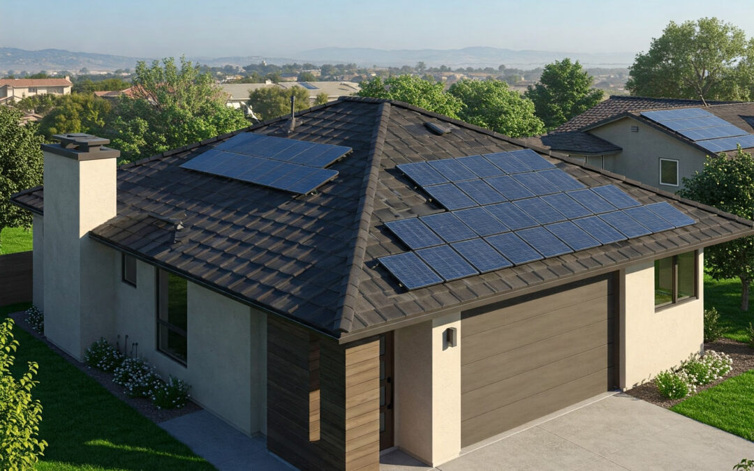 house testing solar panels in California