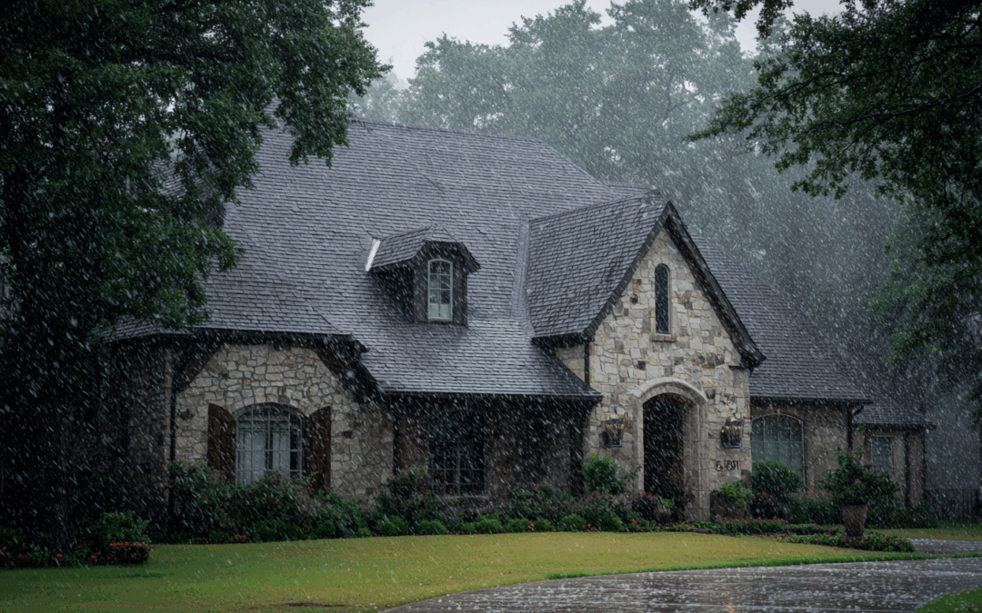 solar tile roof during a storm